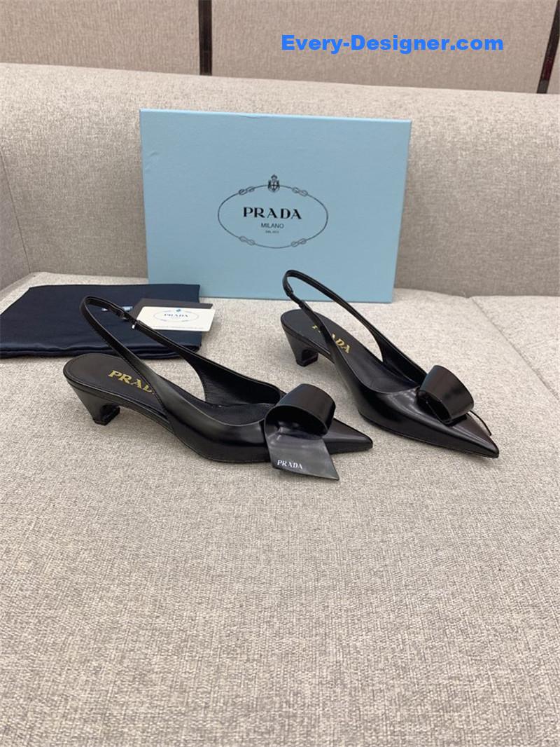 Pra*a catwalk new cat heel origami back empty shoes