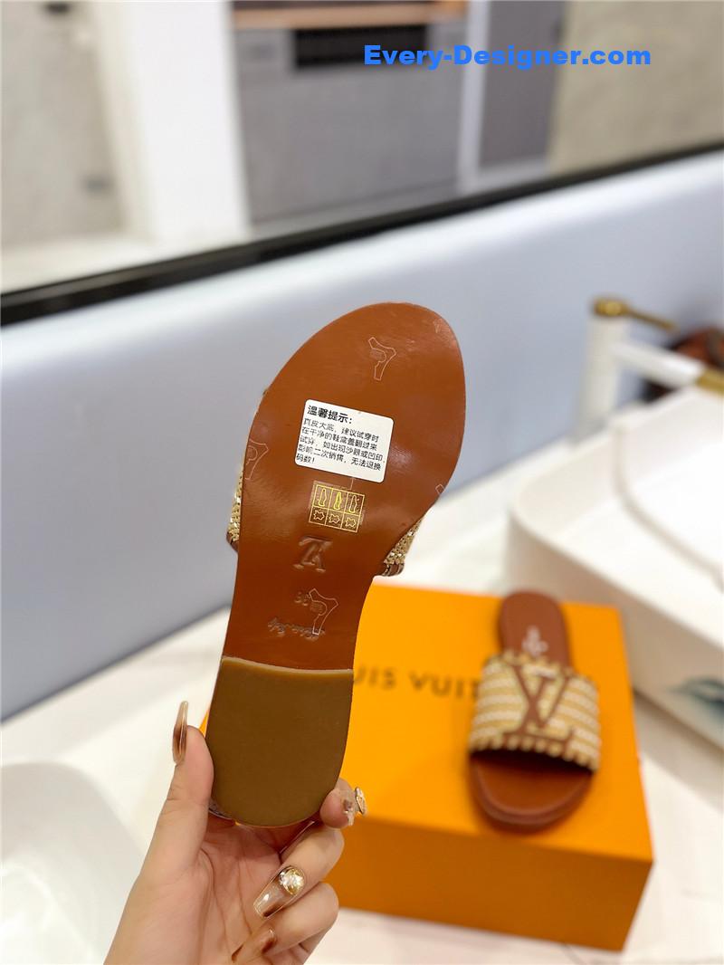 l0vis Vvtt0n lv logo flat slippers