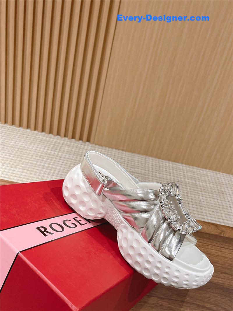 roger u1u1er d1am0nd buckle platform sandals