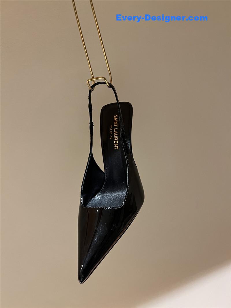 Y51 strap back elastic pointed toe high heel sandals