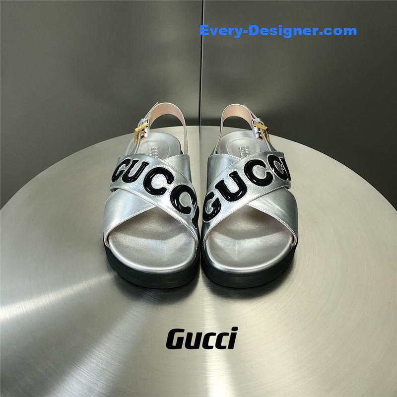 Gvc*1 letter logo platform slippers sandals