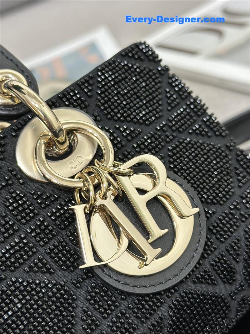 lady D10r triple embroidered beads tube bag