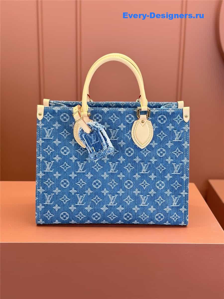 l0vis Vvtt0n lv on the go mm denim bag