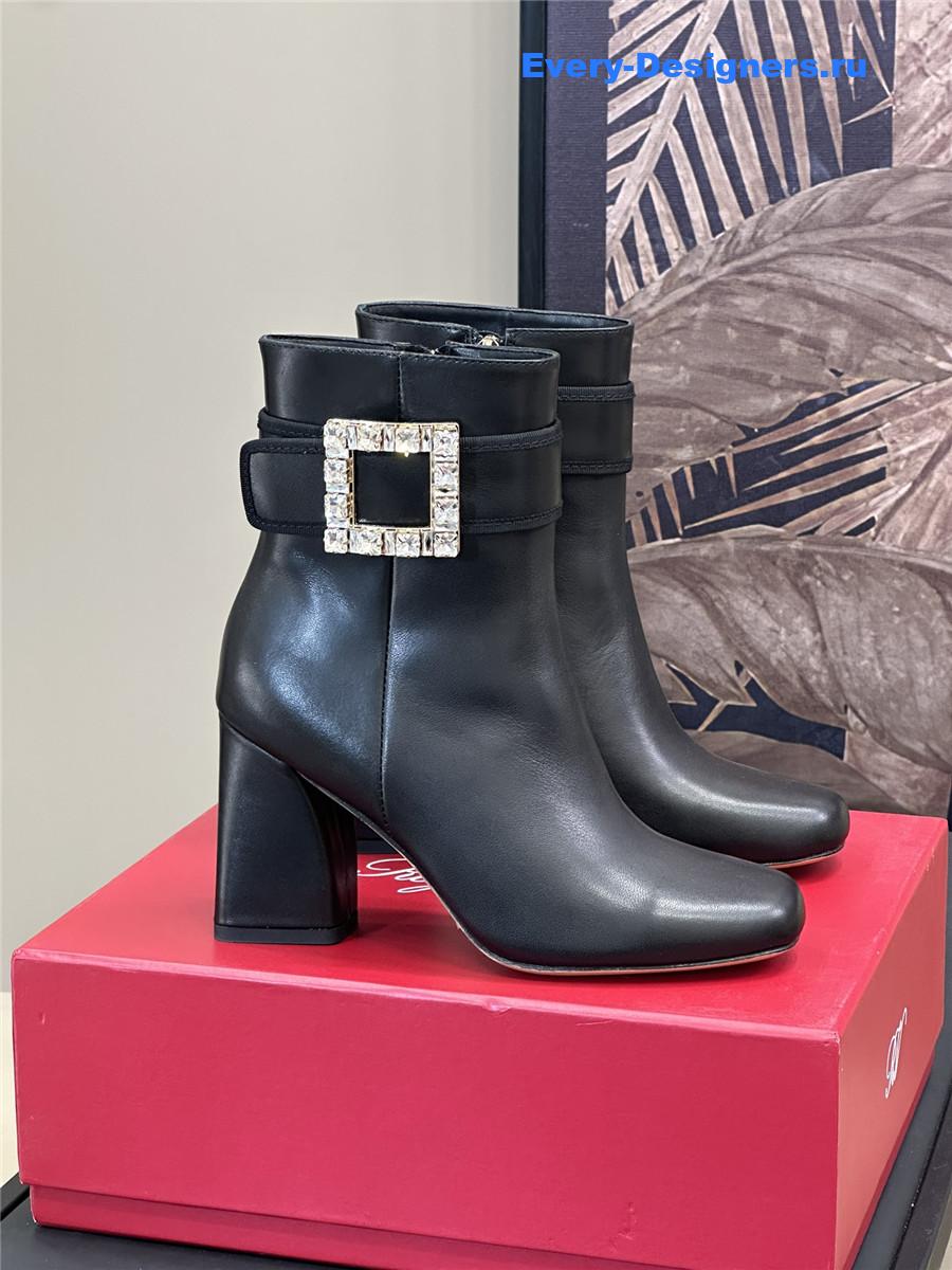 roger u1u1er black leather ankle boots