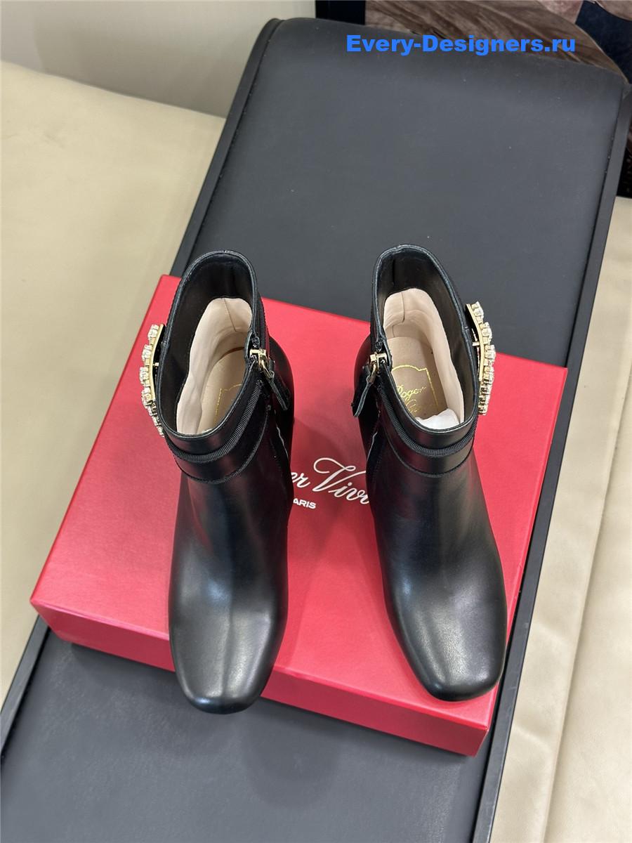 roger u1u1er black leather ankle boots