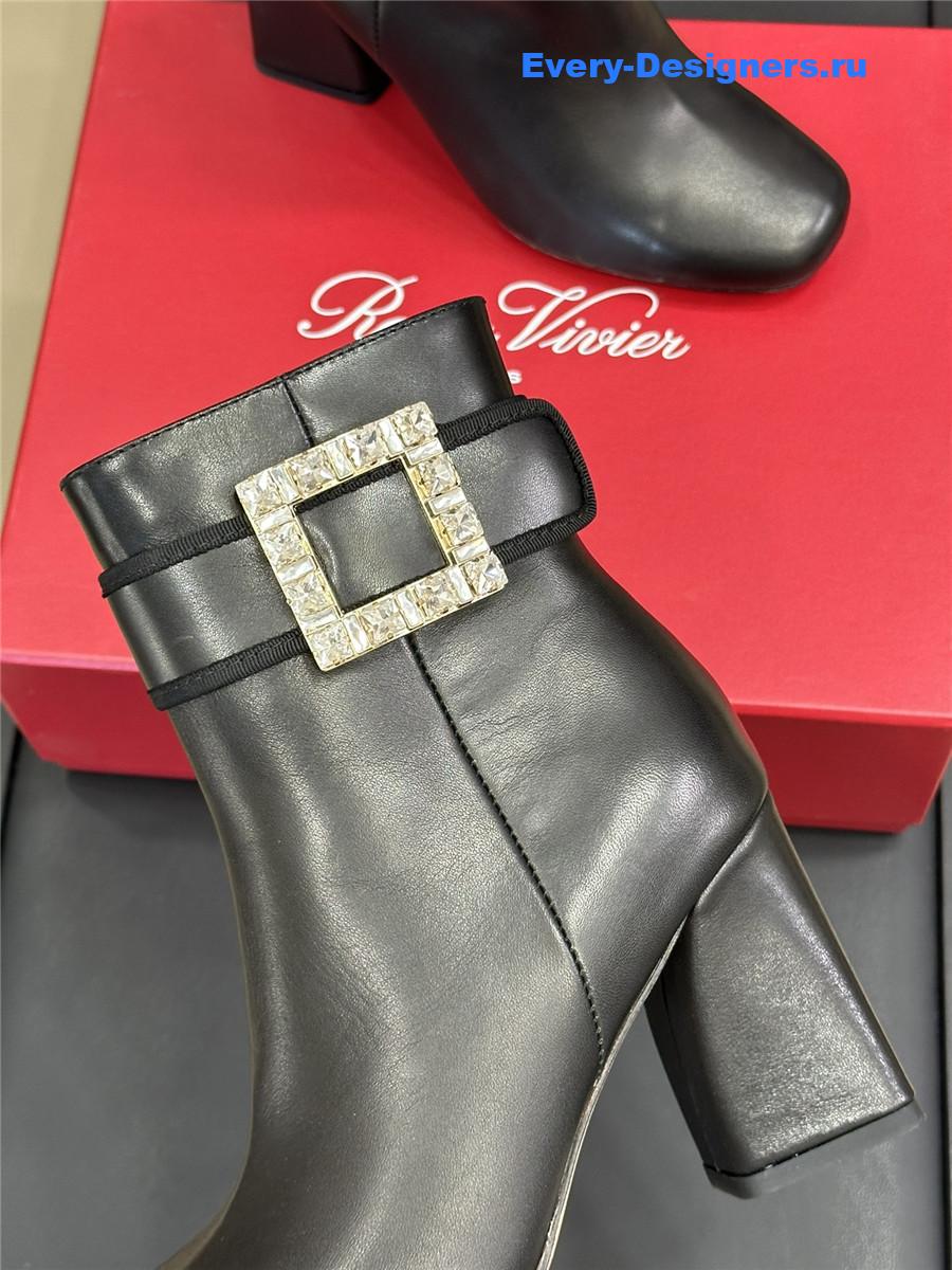 roger u1u1er black leather ankle boots