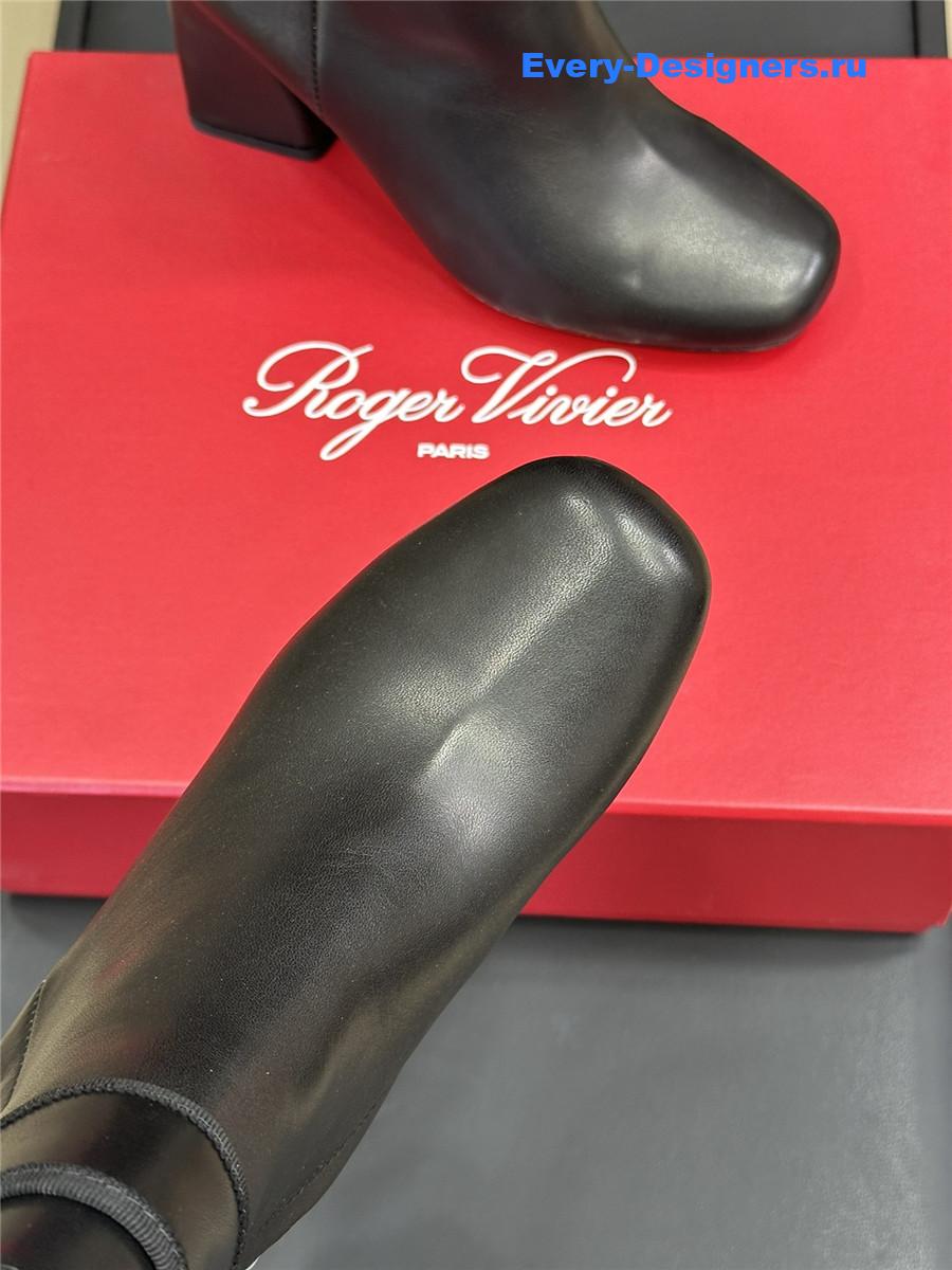 roger u1u1er black leather ankle boots