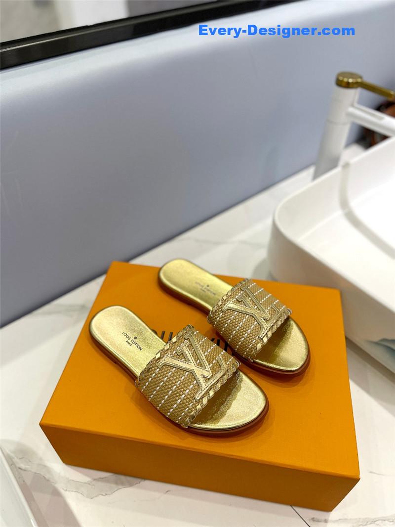 l0vis Vvtt0n lv logo flat slippers
