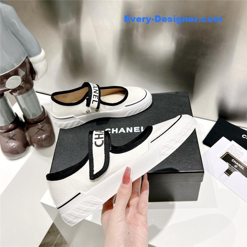 CC second-hand Velcro platform canvas shoes
