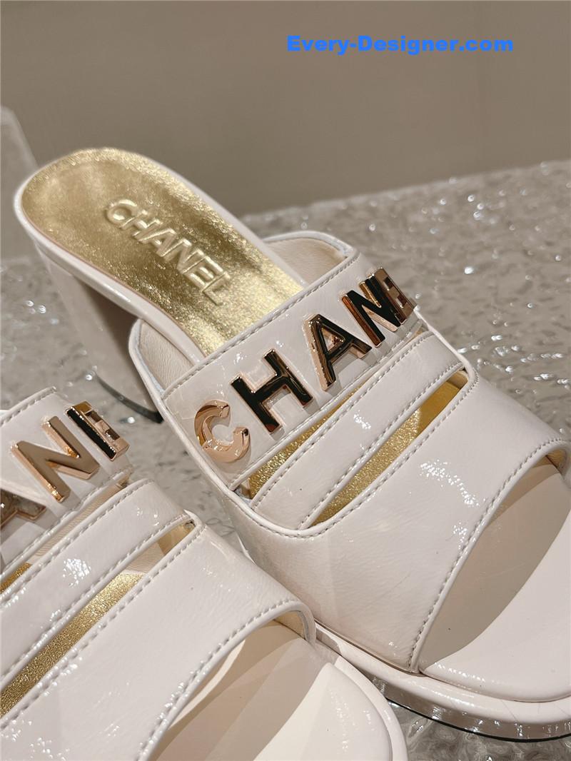 CC platform high heel slippers