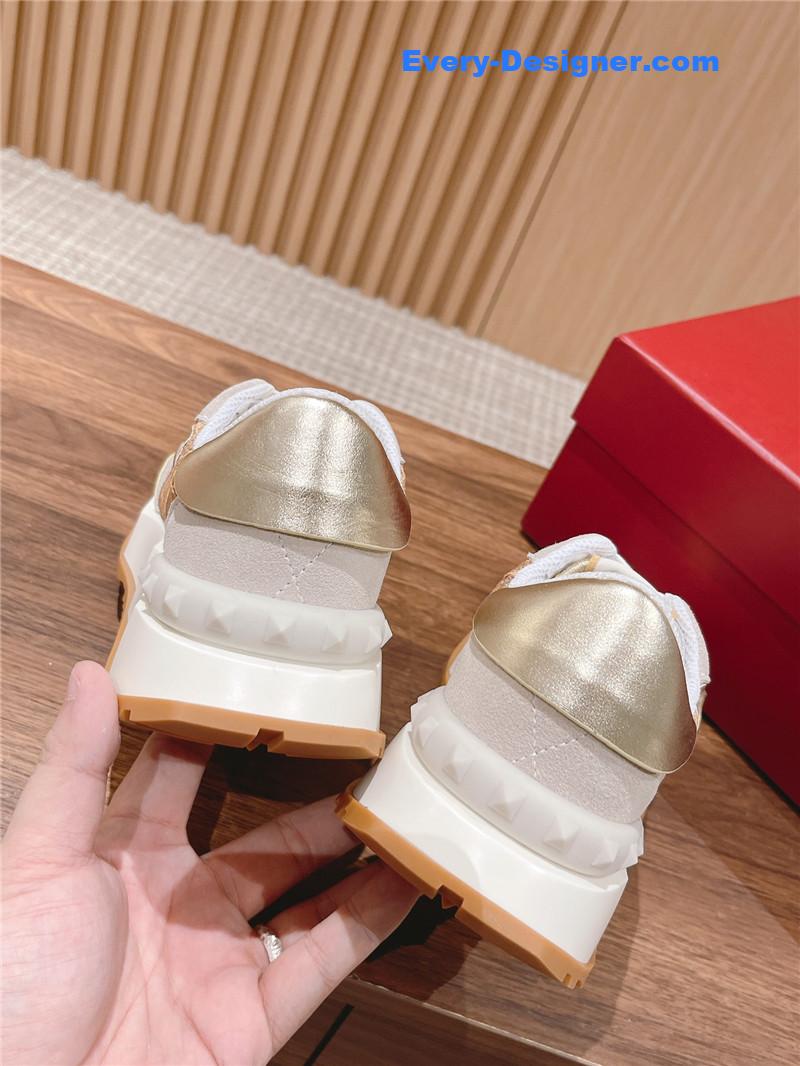 Va1e*ntin0 brand new logo letter lace sneakers