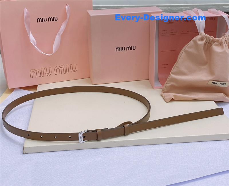 M1um1u metal perforated micro-logo leather belt