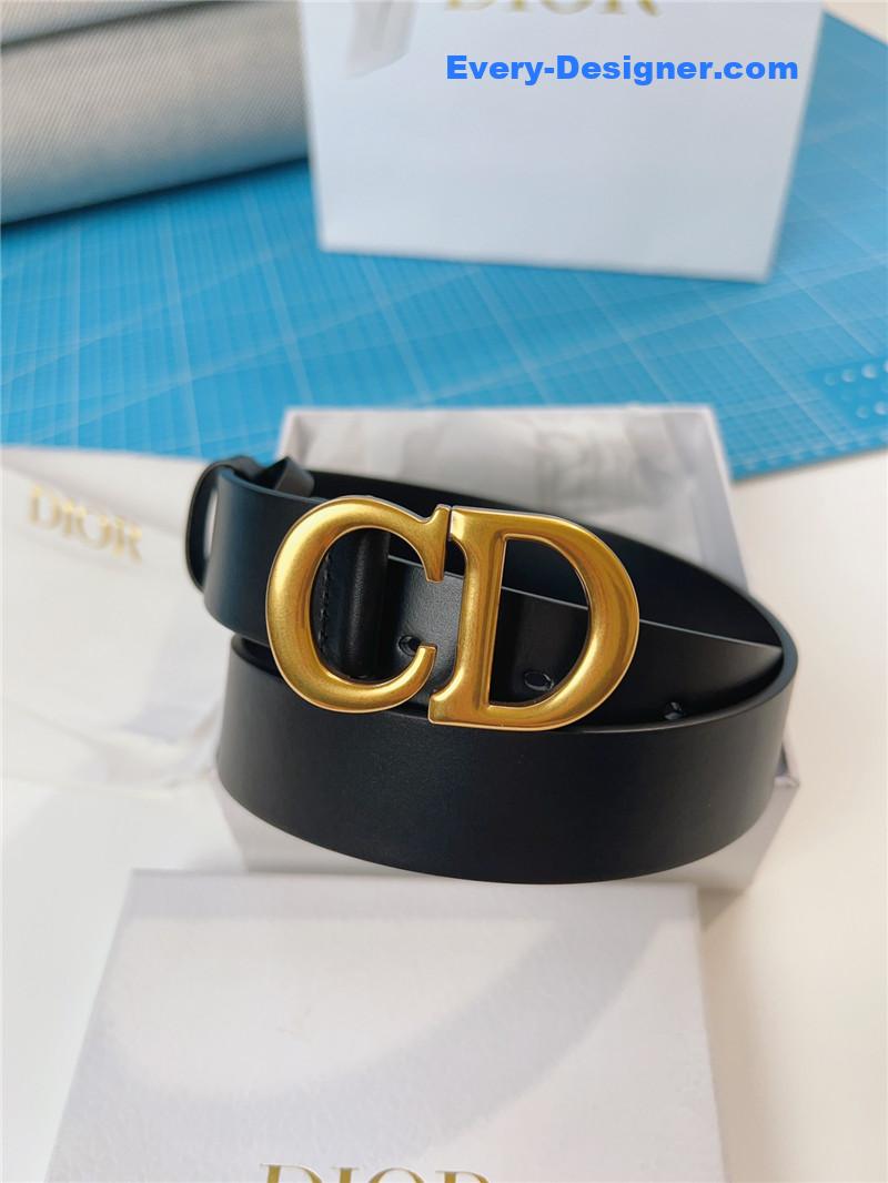 D10r width 3.0cm black calfskin belt
