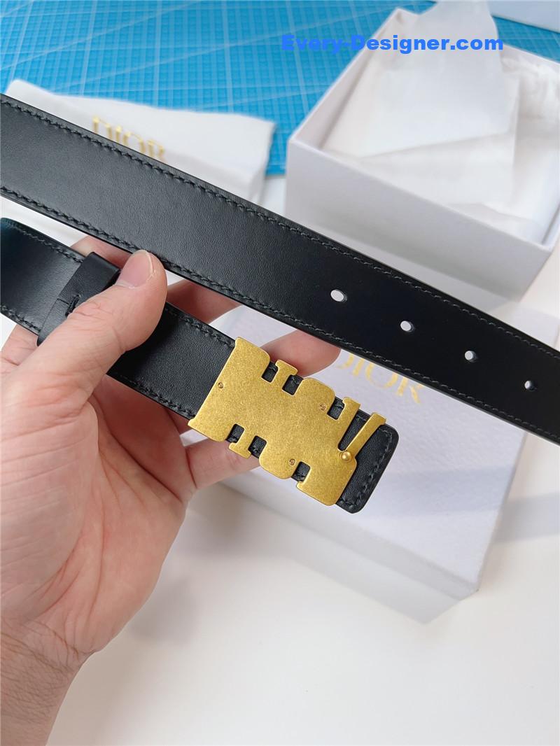 D10r D10rquake black calfskin leather belt