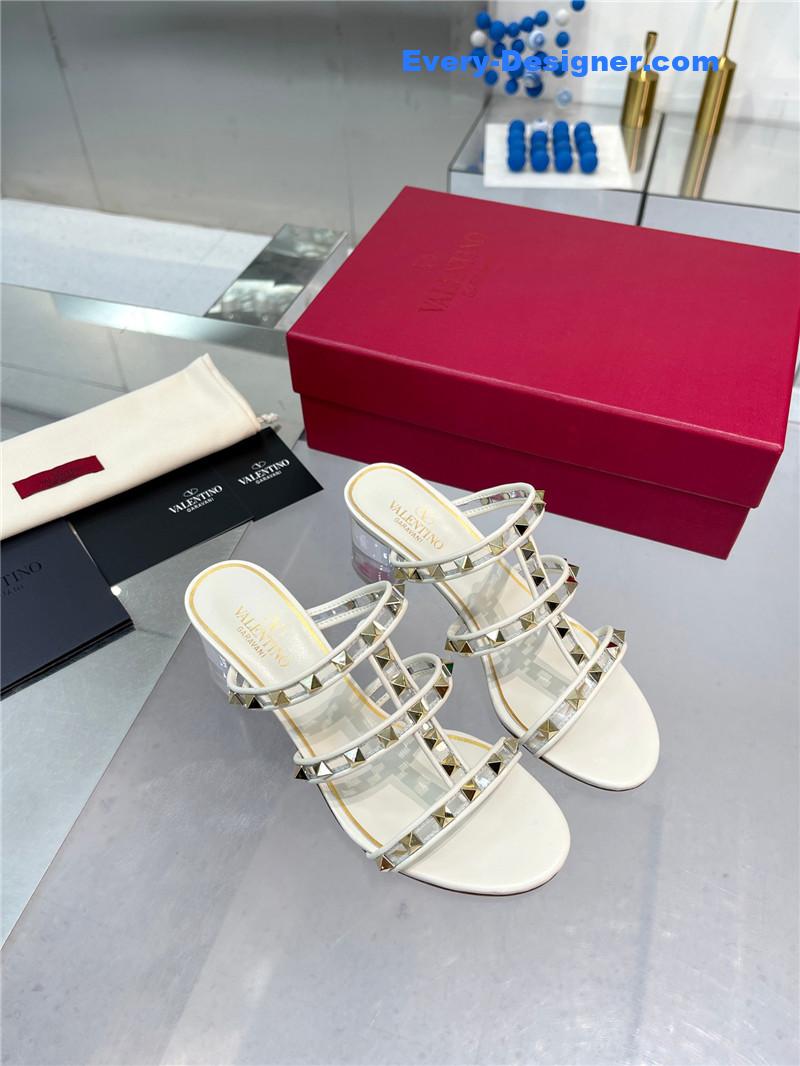 Va1e*ntin0 new transparent heel classic sandals