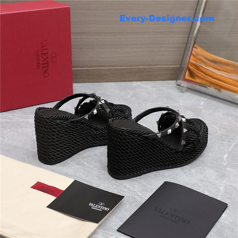 Va1e*ntin0 rope studded wedge sandals