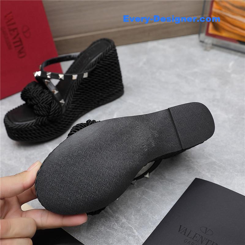 Va1e*ntin0 rope studded wedge sandals