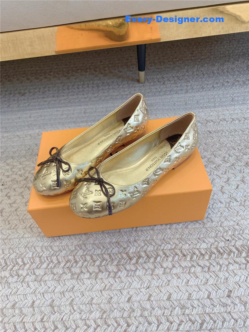 l0vis Vvtt0n lv nina flat bottom bowknot shoes