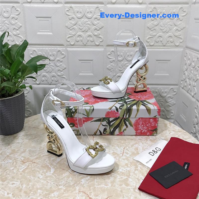Dolce & Gabbana d&g platform DG big gold buckle heel sandals