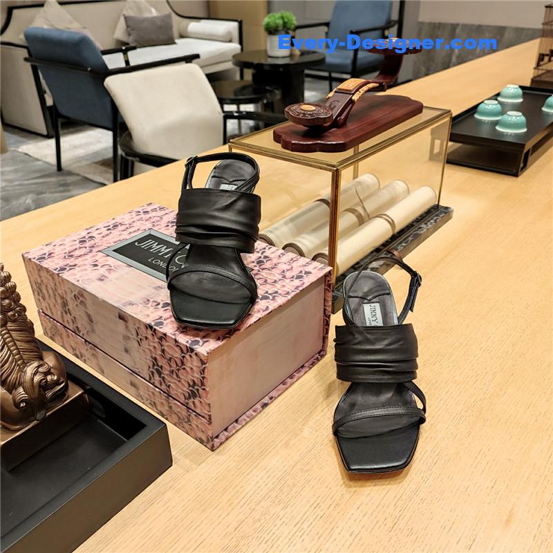 J1m*y Ch00 high heel square toe sandals