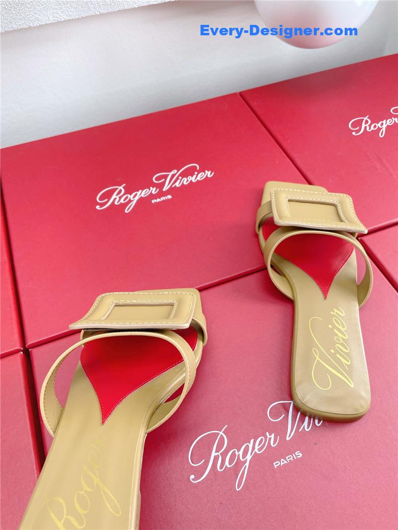 roger u1u1er embroidered buckle mules