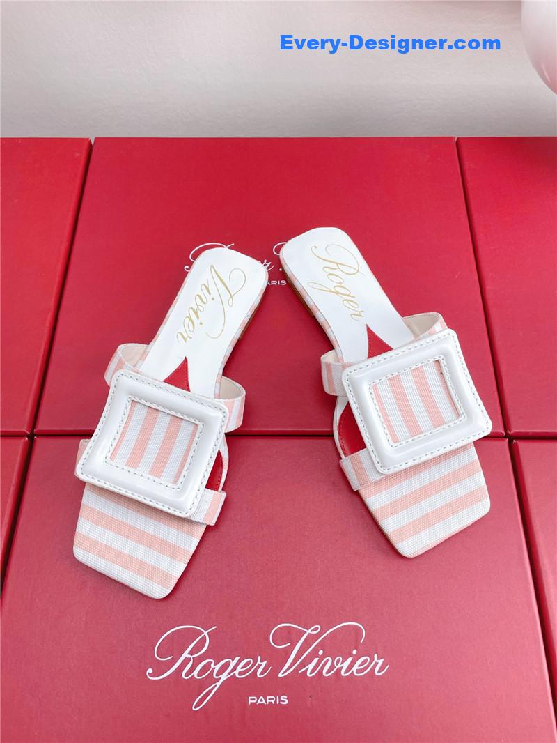 roger u1u1er embroidered buckle mules