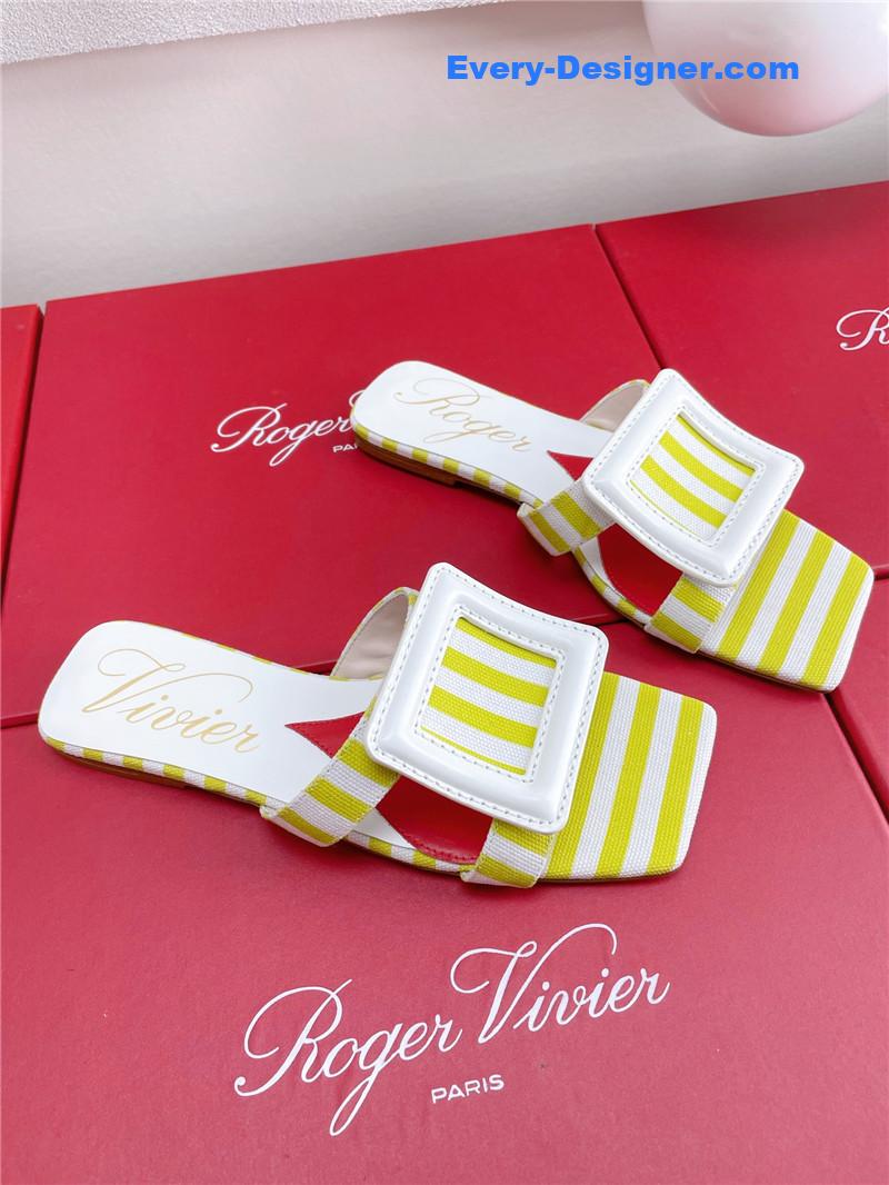 roger u1u1er embroidered buckle mules
