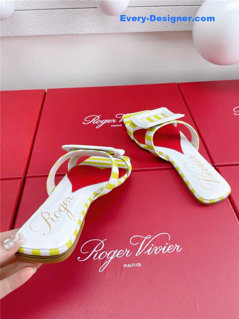 roger u1u1er embroidered buckle mules