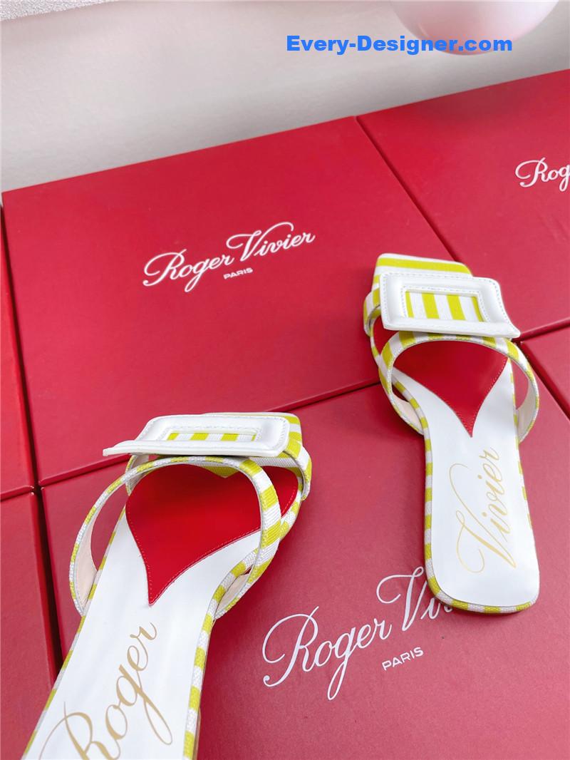 roger u1u1er embroidered buckle mules