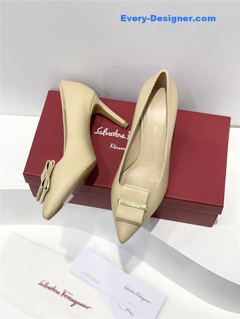 Salvatore Ferragamo double bow pointed pumps