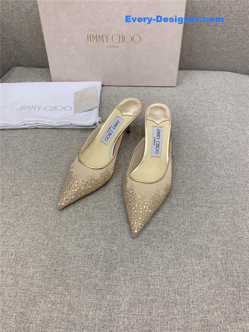 J1m*y Ch00 new rhinestone mesh fairy shoes wedding shoes