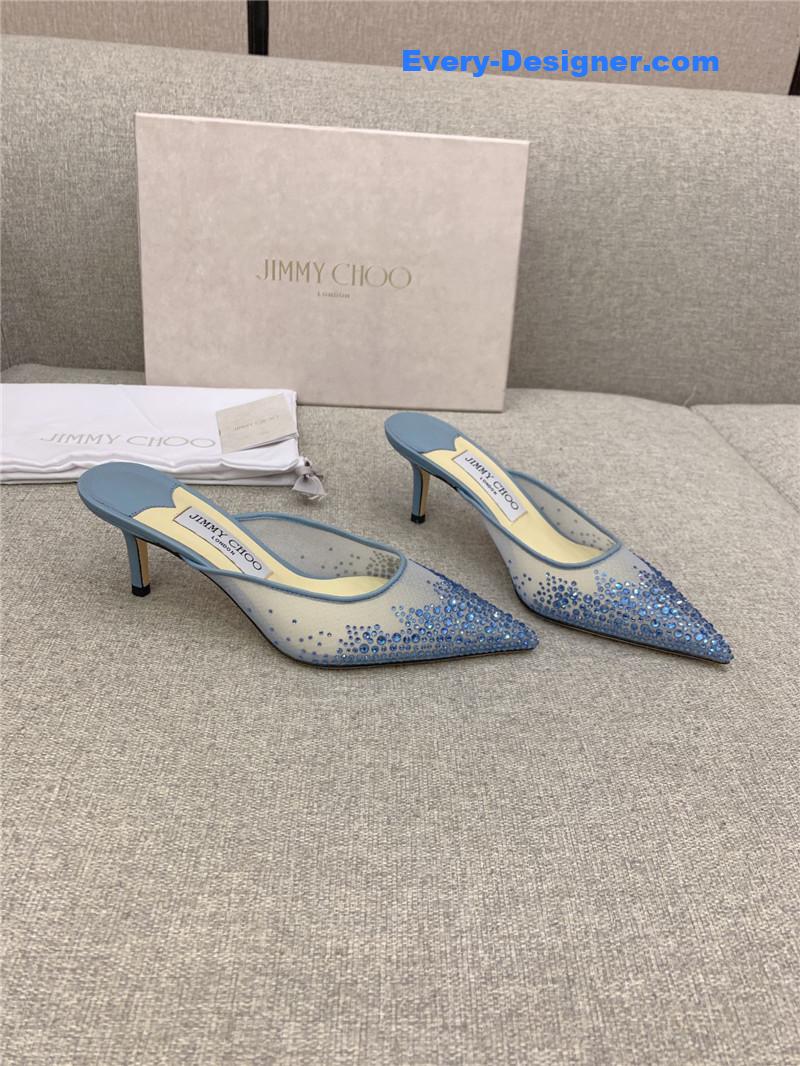 J1m*y Ch00 new rhinestone mesh fairy shoes wedding shoes