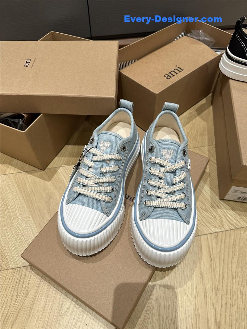 Amina Muaddi Denim Loafers
