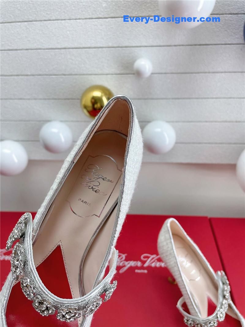 roger u1u1er wedding shoes snow d1am0nd series high heels