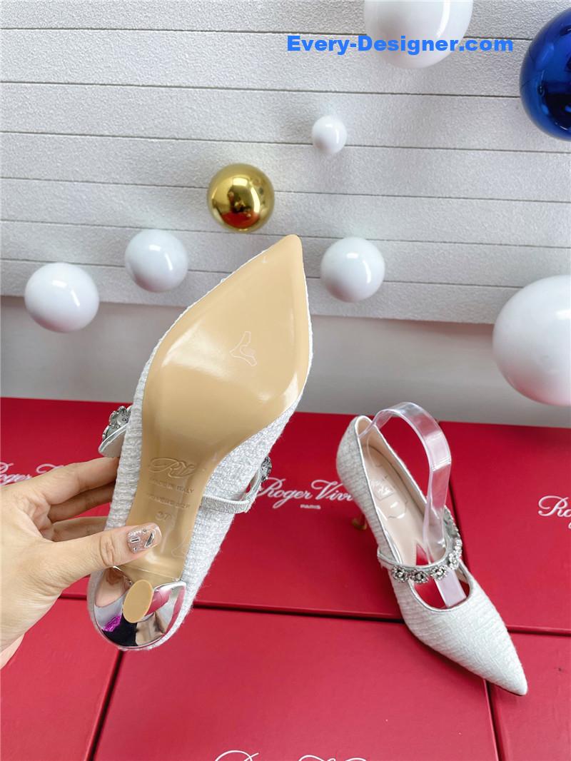 roger u1u1er wedding shoes snow d1am0nd series high heels