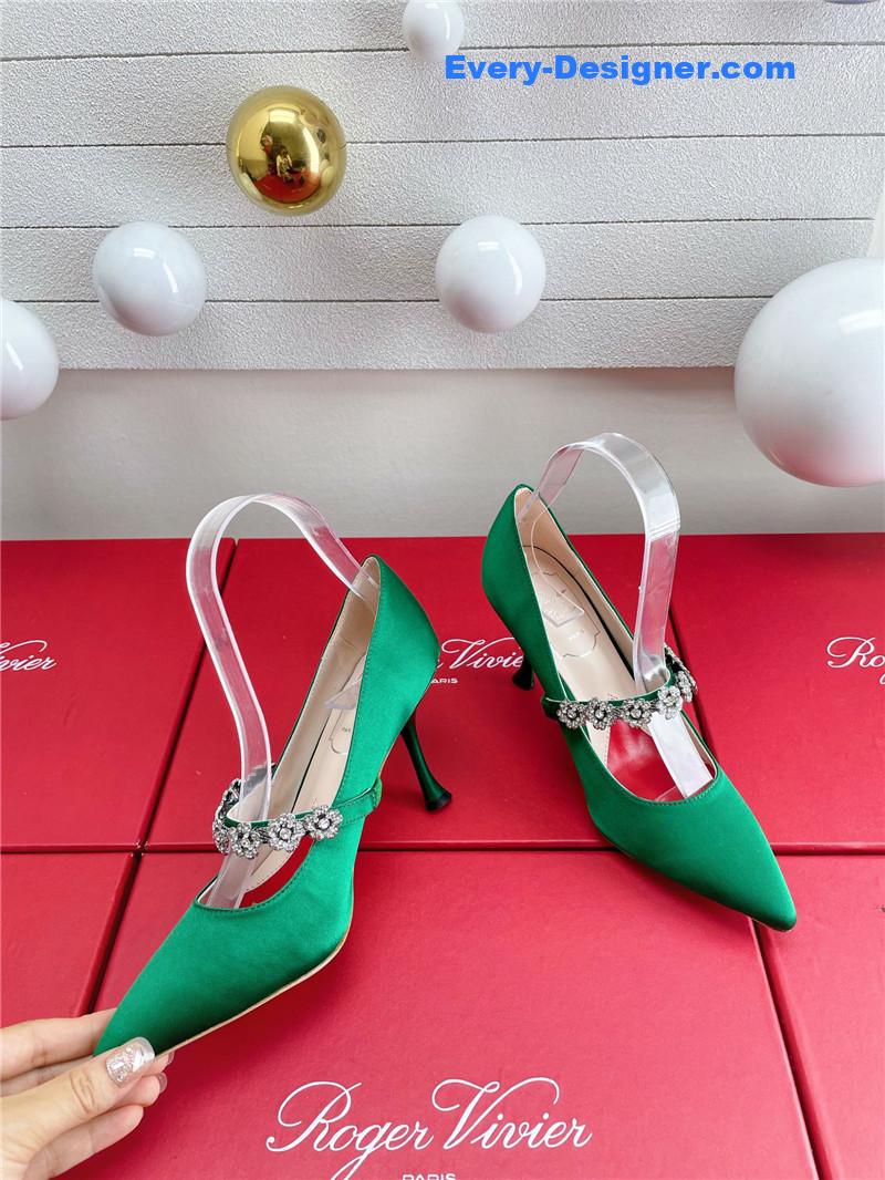 roger u1u1er wedding shoes snow d1am0nd series high heels