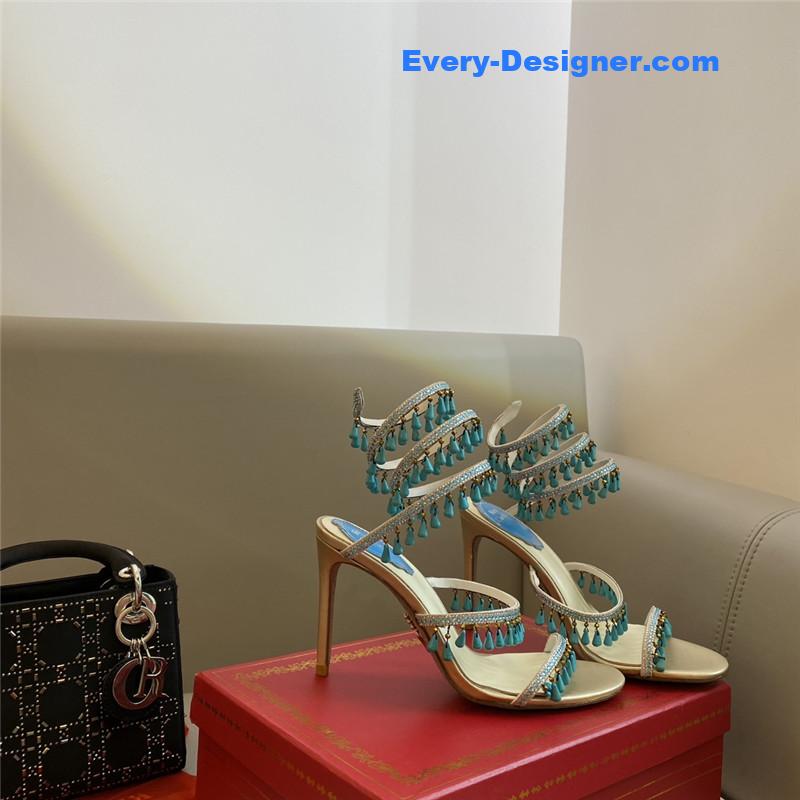Rene Caovilla Classic Snake Wrap Sandals