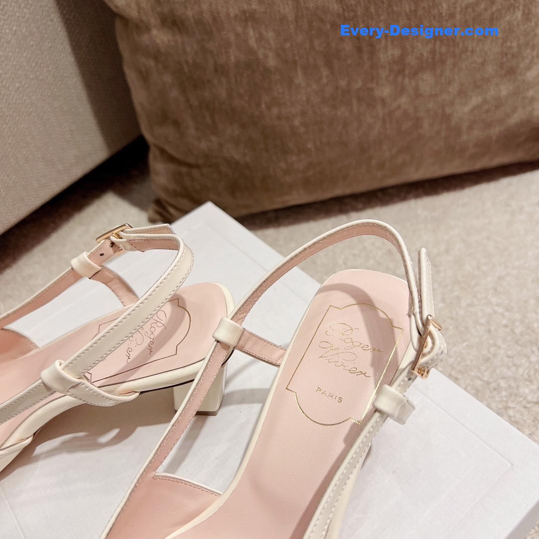 roger u1u1er square buckle chunky heel back sandals