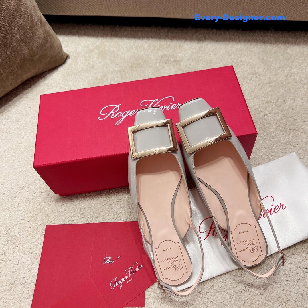 roger u1u1er square buckle chunky heel back sandals