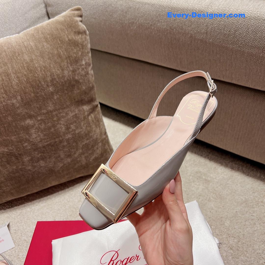 roger u1u1er square buckle chunky heel back sandals