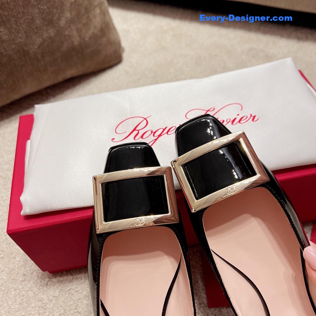 roger u1u1er square buckle chunky heel back sandals