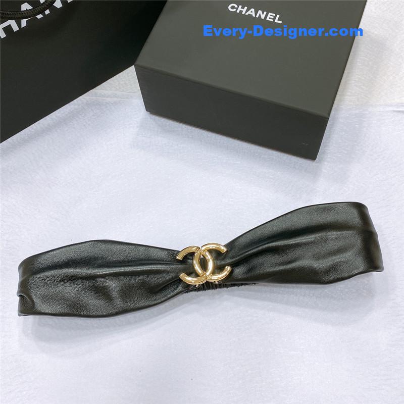 Ch**el smooth Ch**el brass buckle sheepskin elastic belt