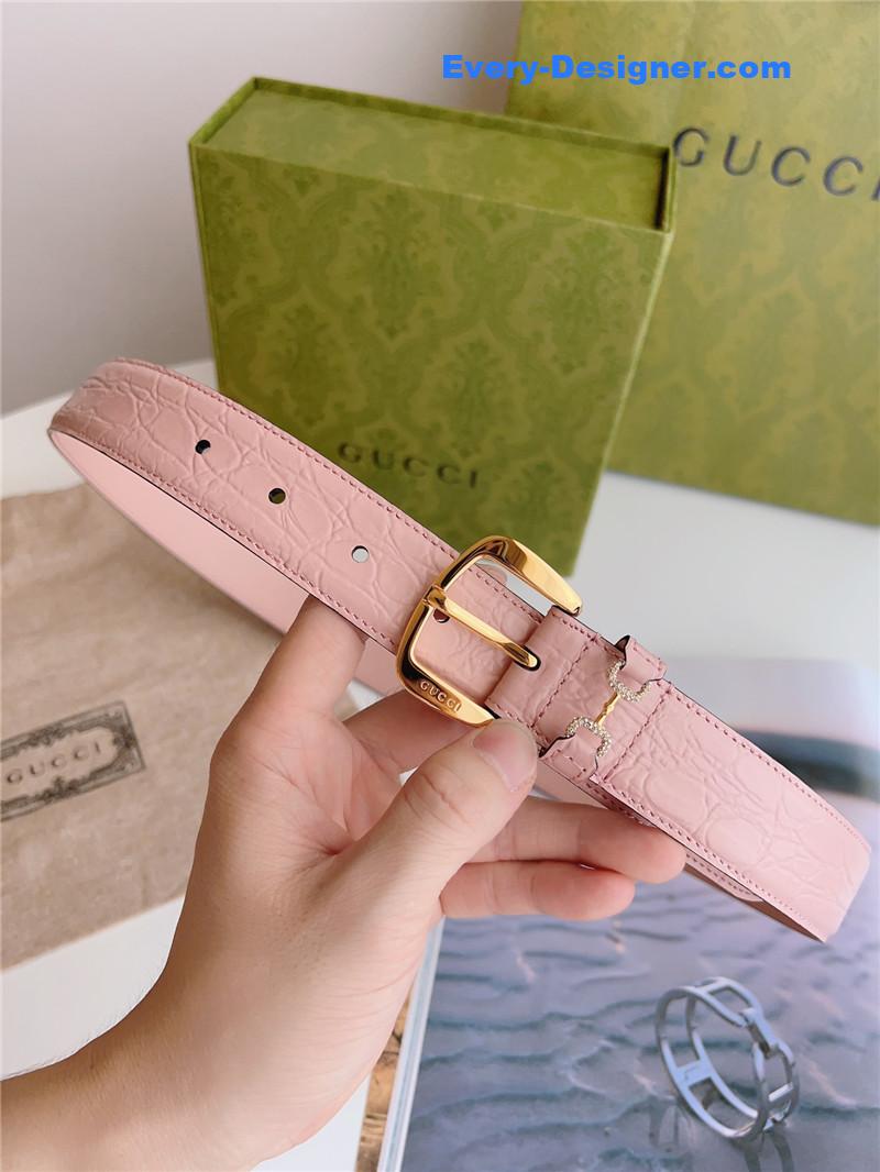 Gvc*1 print embossed leather belt
