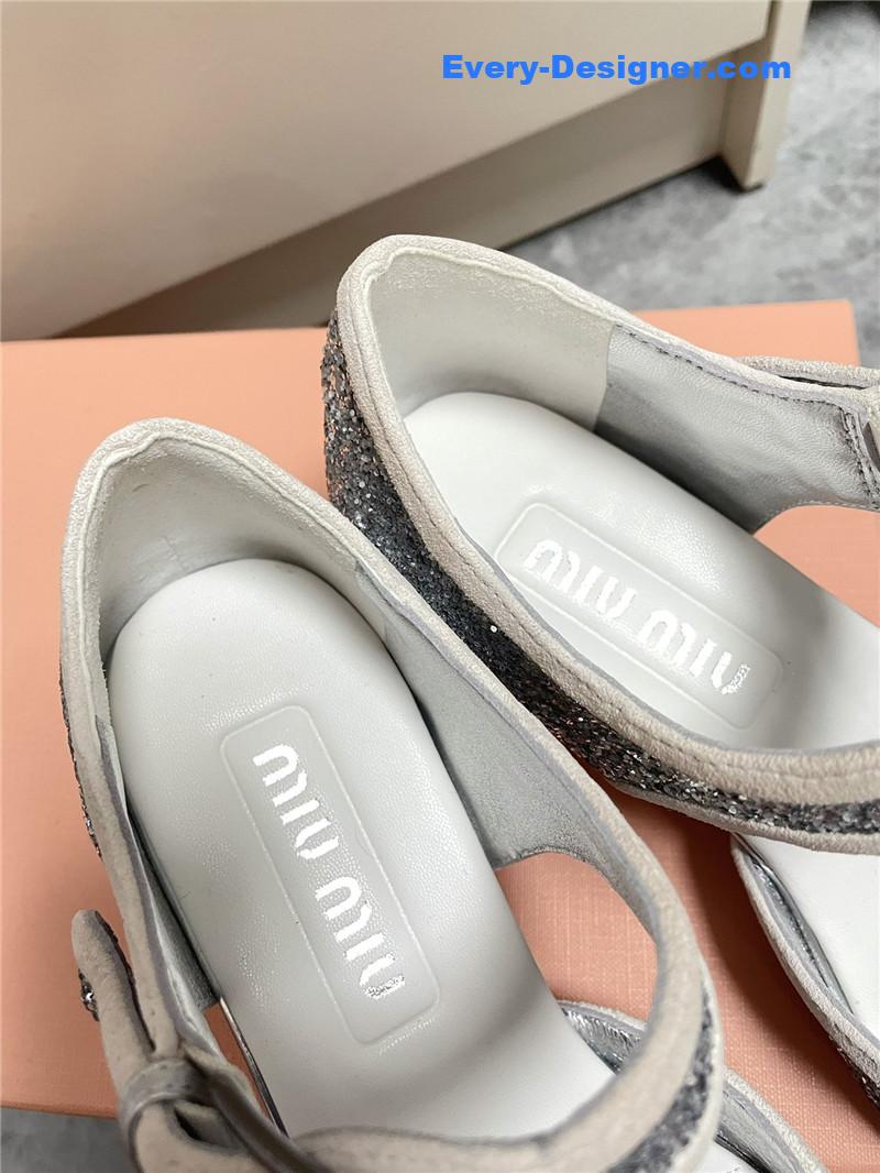 M1um1u mary jane rhinestone heels