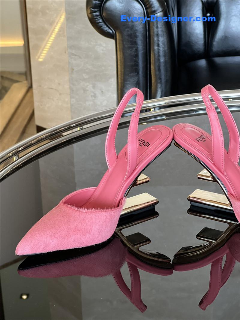 F**di horsehair slingback high heels