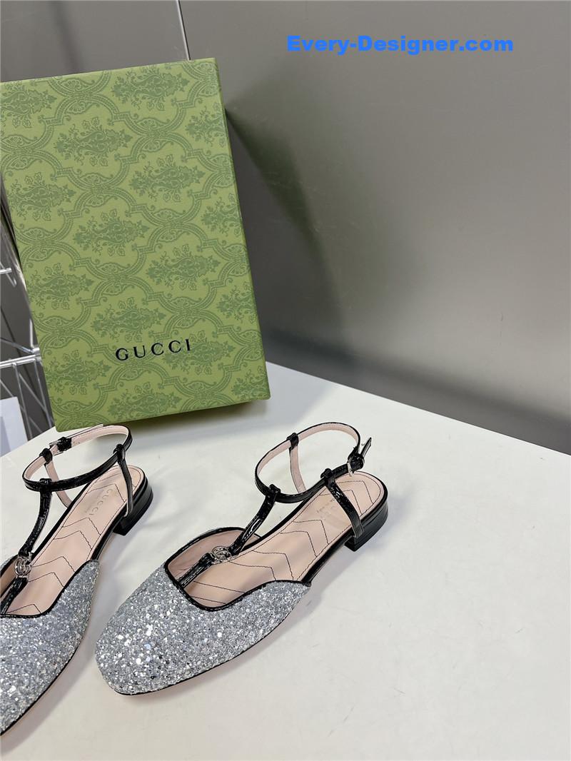 Gvc*1 double g hardware buckle embellished sandals