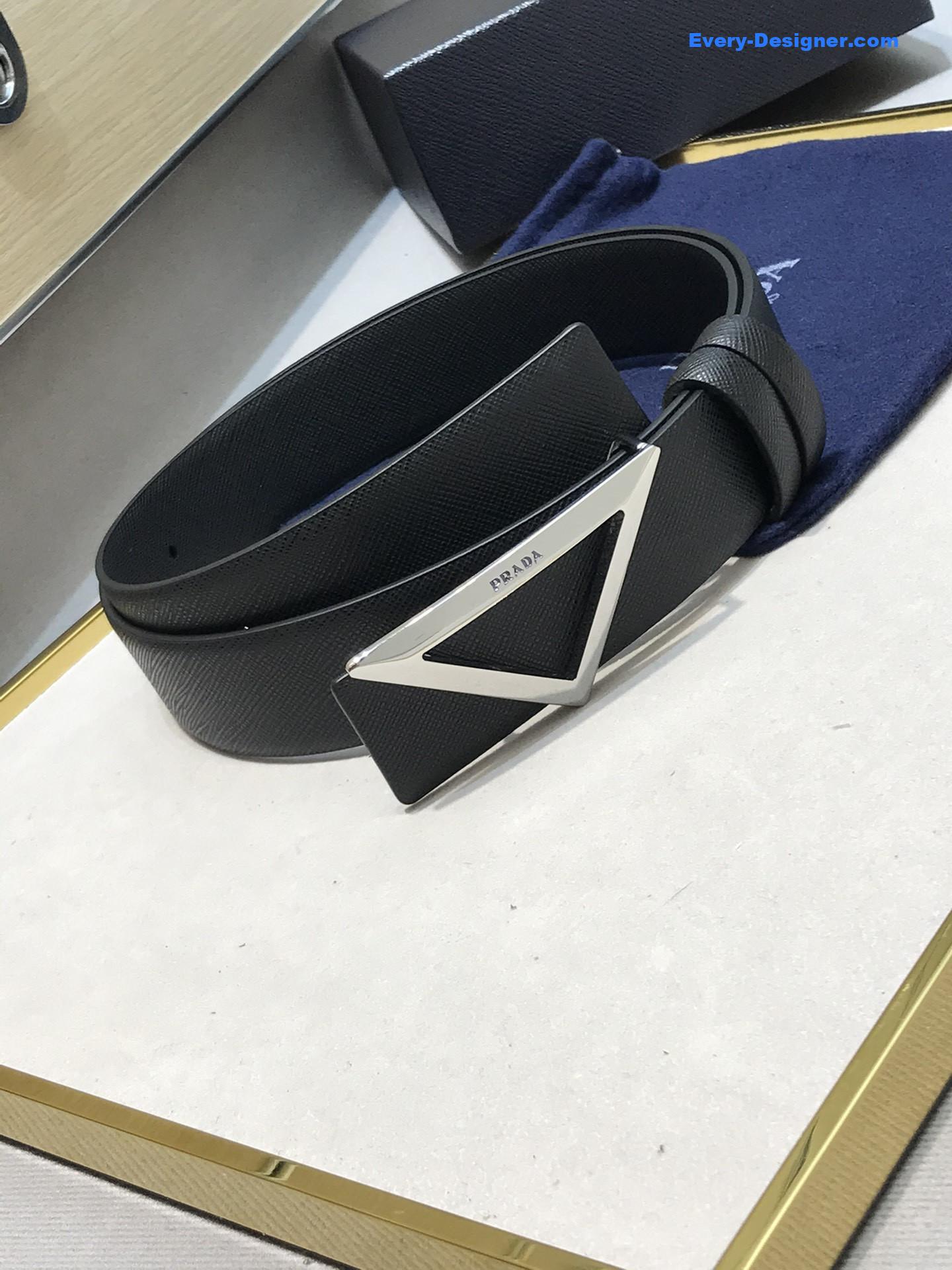 Pra*a saffiano leather belt