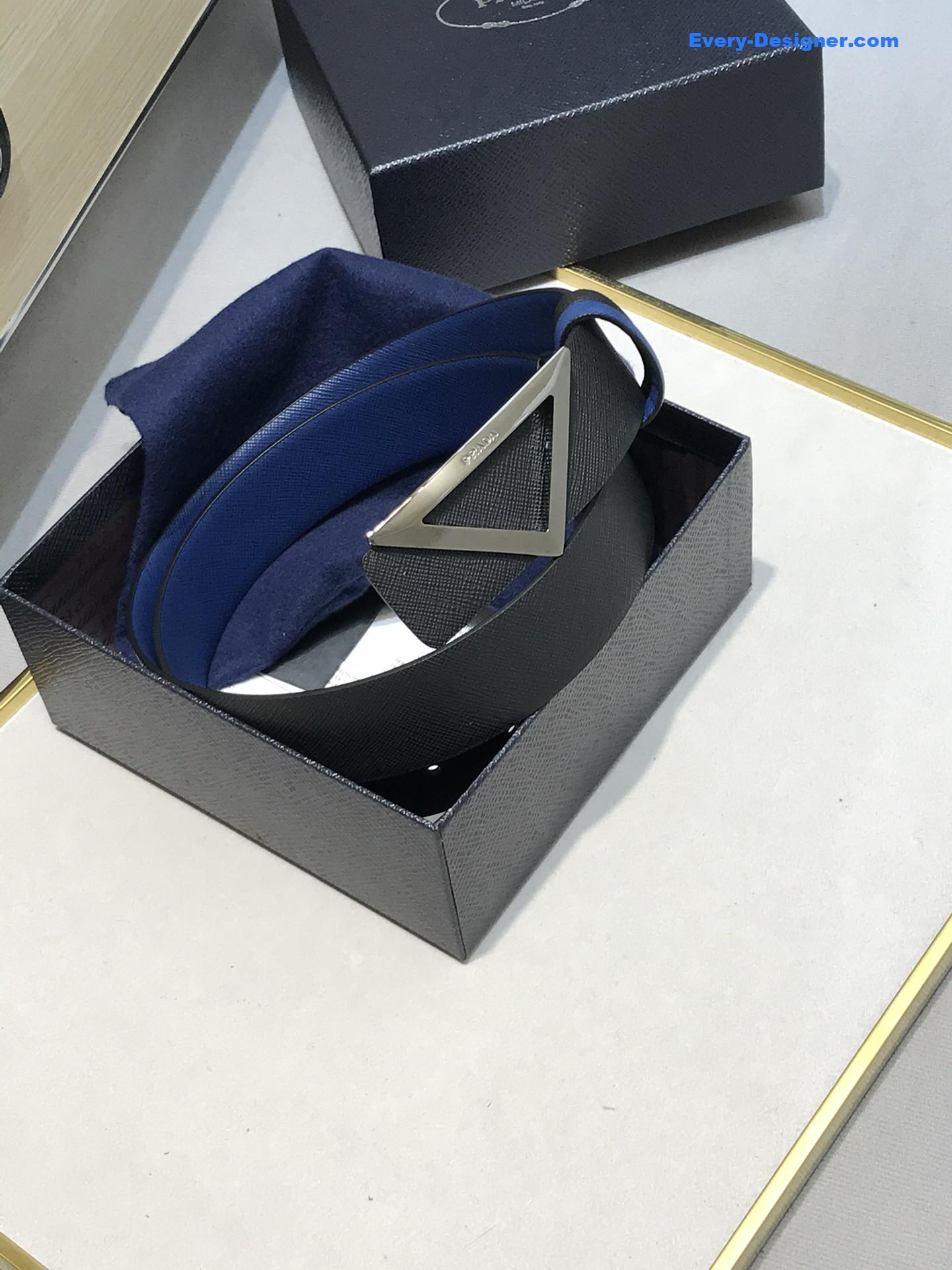 Pra*a saffiano leather belt