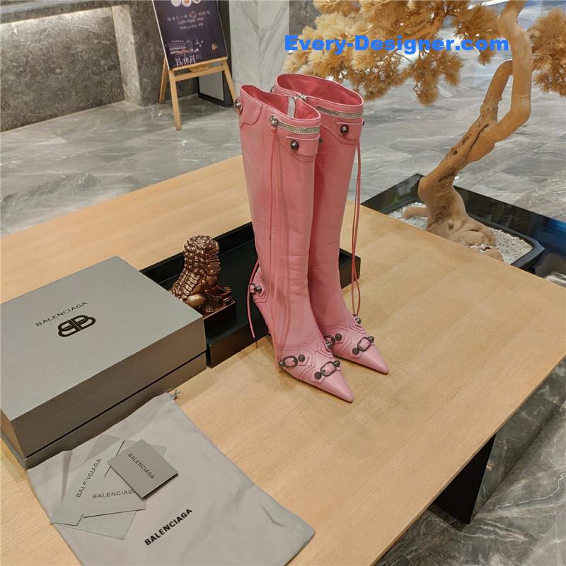 Ba1en*iaga lemon point toe side zip tall boots
