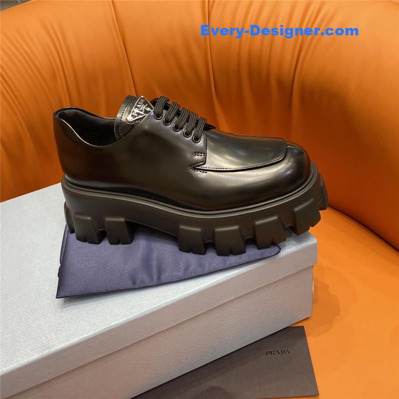 Pra*a triangle logo lace-up loafers